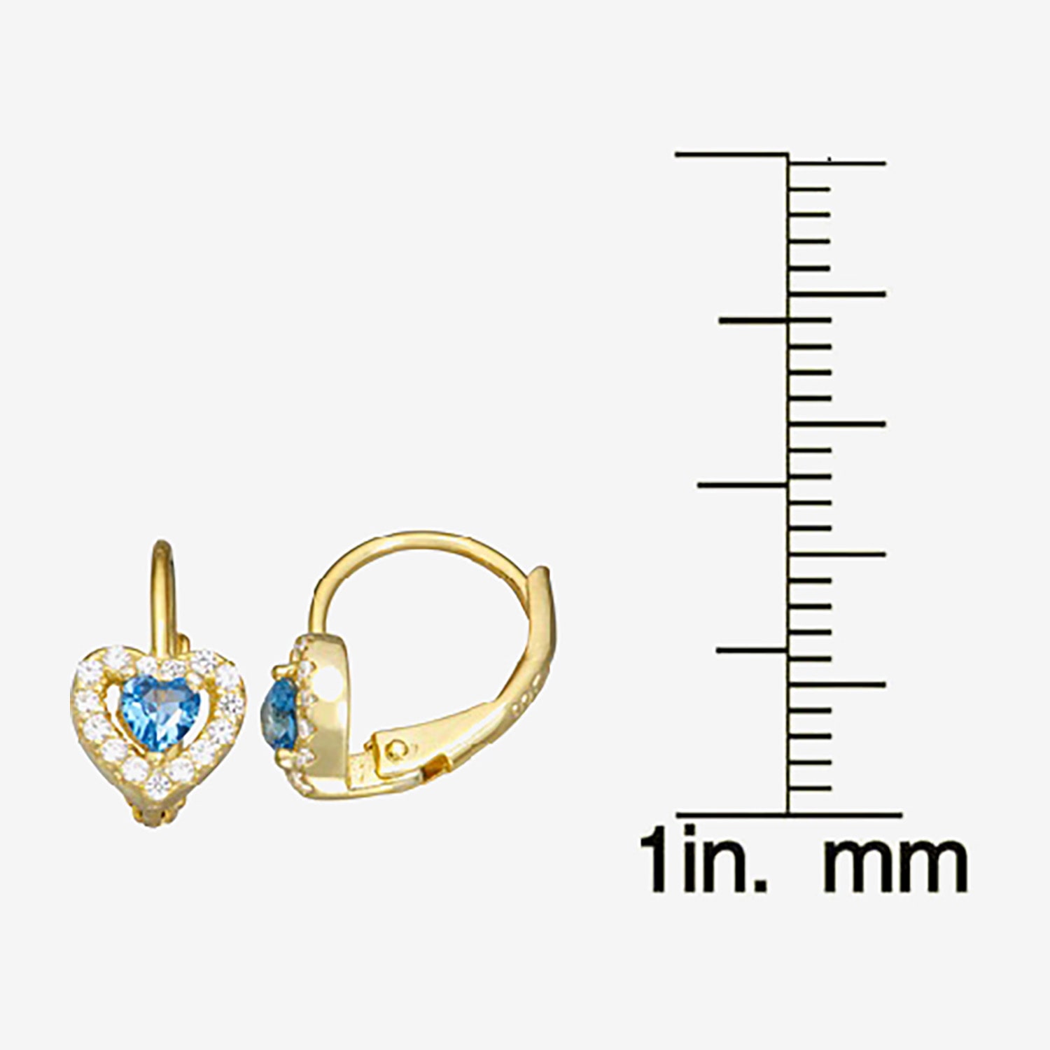 Girls 1/2 CT. Blue Cubic Zirconia 14K Gold Over Silver 7mm Hoop Earrings
