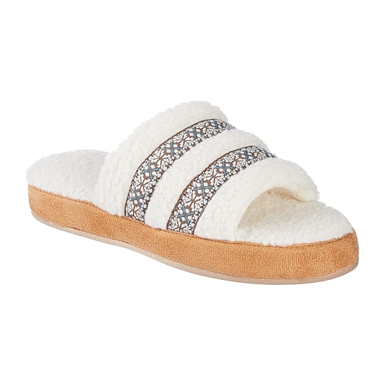 Isotoner Clara Recycled Berber Womens Memory Foam Slip-On Slippers