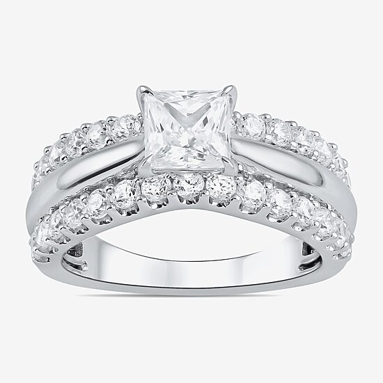 (I / I2) Womens 2 CT. T.W. Lab Grown White Diamond 10K Gold Engagement Ring