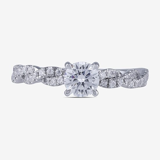 (G / I1) Womens 2 CT. T.W. Lab Grown White Diamond 14K Gold Round Engagement Ring