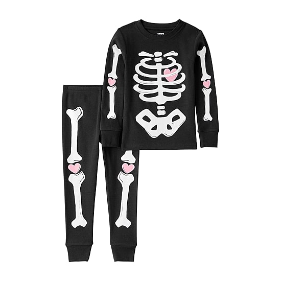 Carter's Halloween Toddler Girls Rib Round Neck Long Sleeve 2-pc. Pajama Set