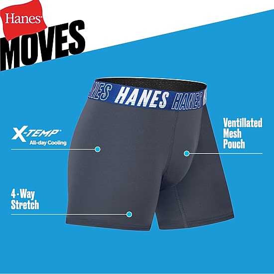 Hanes Moves Little & Big Kid Boys 5 Pack Boxer Briefs Bux92b
