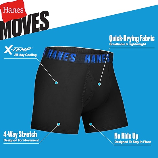 Hanes Moves Stretch Little & Big Kid Boys 5 Pack Boxer Briefs Bu9xb5