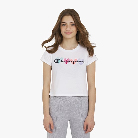 Champion Big Kid Girls Crew Neck Short Sleeve Slim Fit Graphic T-Shirt