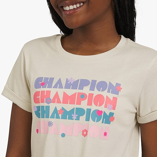 Champion Big Kid Girls Crew Neck Short Sleeve Regular Fit Graphic T-Shirt