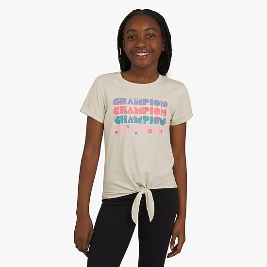 Champion Big Kid Girls Crew Neck Short Sleeve Regular Fit Graphic T-Shirt