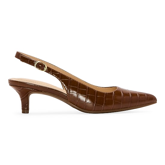 Liz Claiborne Keith Womens Pointed Closed Toe Kitten Heel Pumps