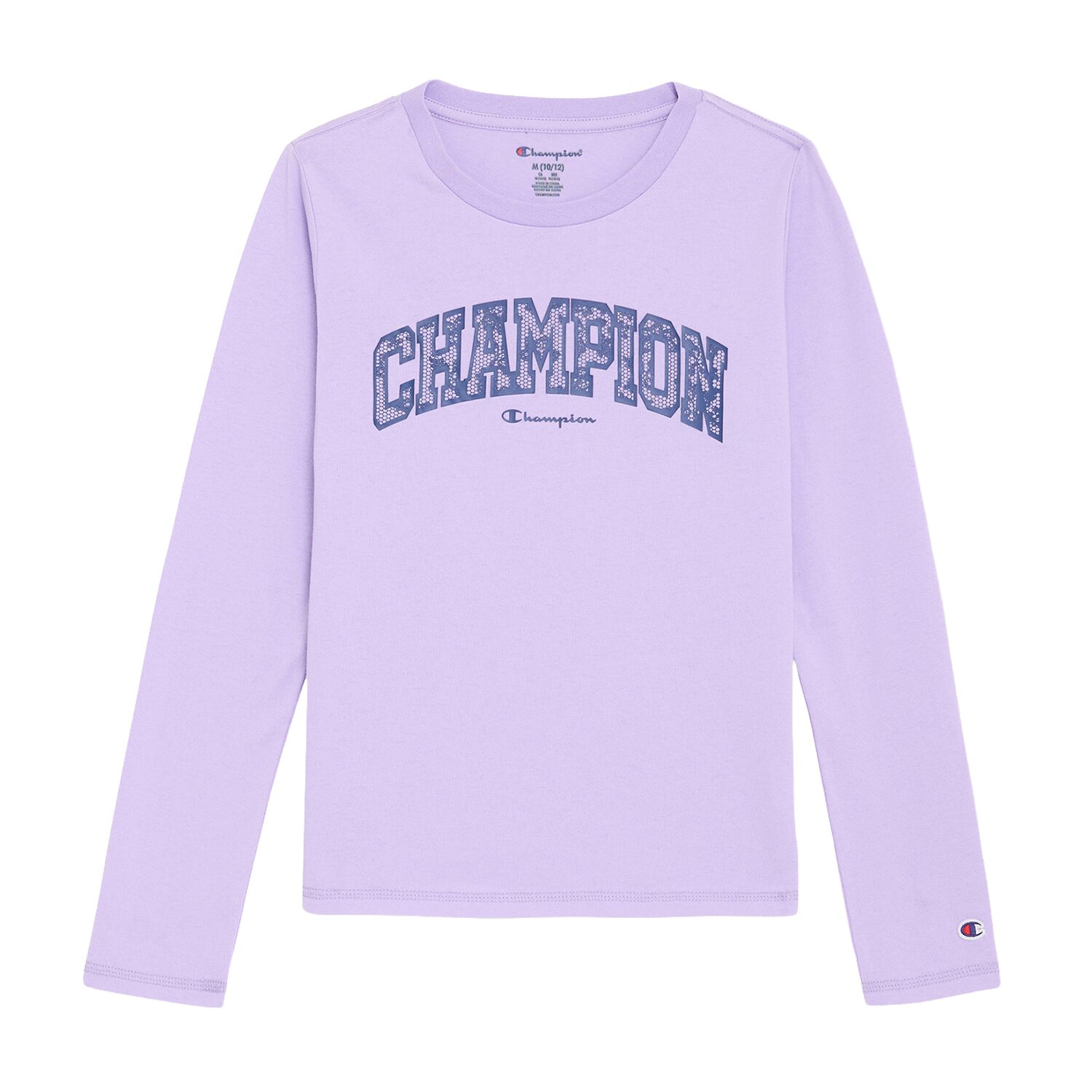 Champion Big Kid Girls Crew Neck Long Sleeve Classic Fit Graphic T-Shirt