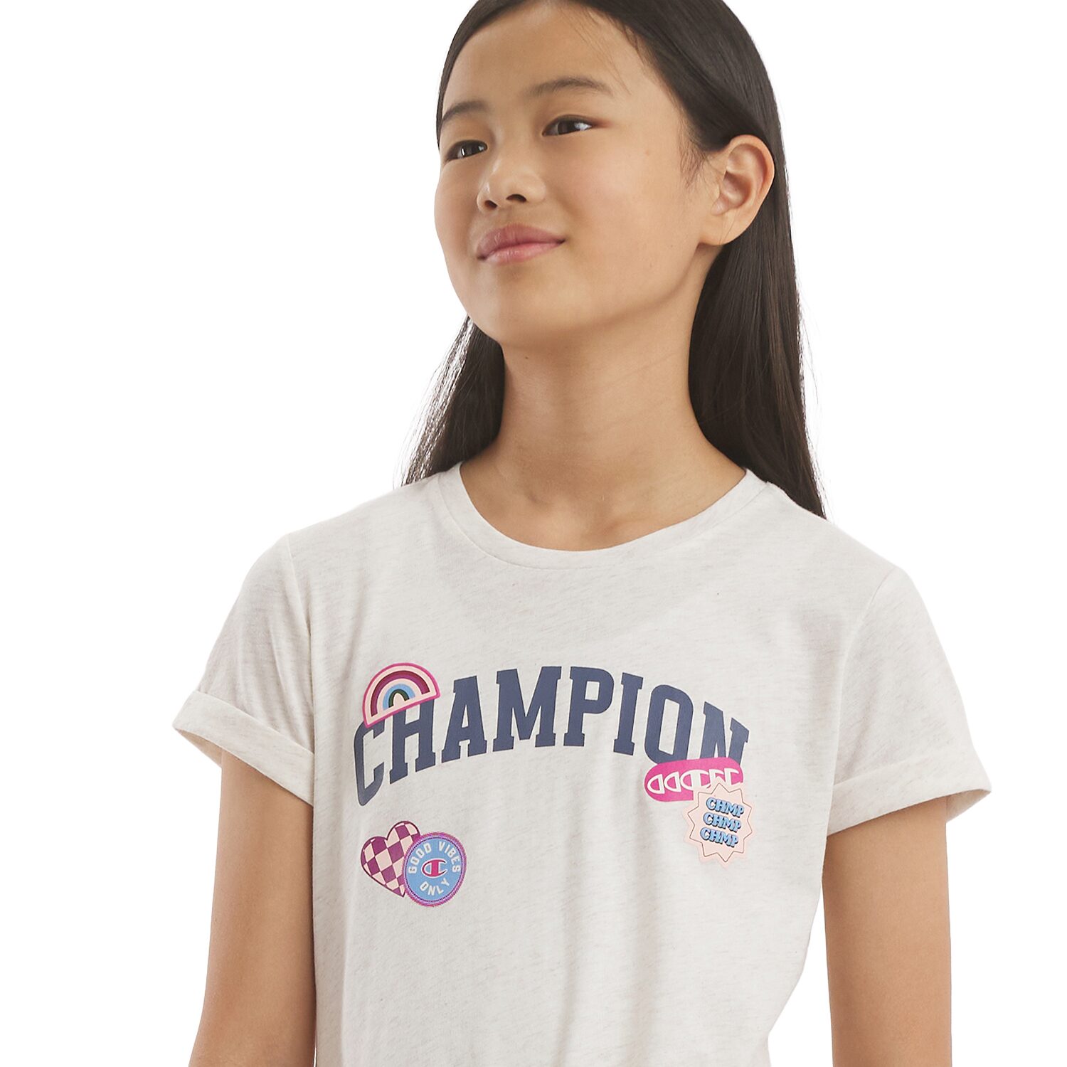 Champion Big Kid Girls Crew Neck Short Sleeve Classic Fit Graphic T-Shirt