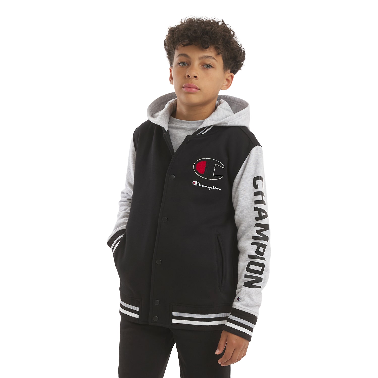 Champion Big Kid Boys Fleece Midweight Varsity Jacket