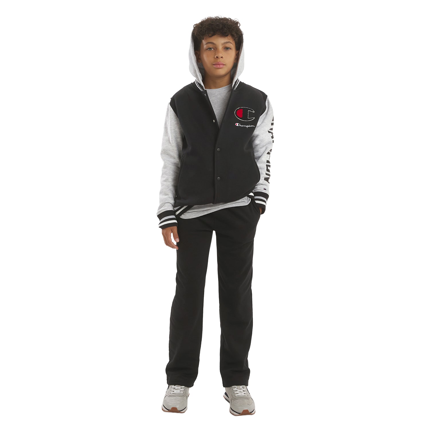 Champion Big Kid Boys Fleece Midweight Varsity Jacket