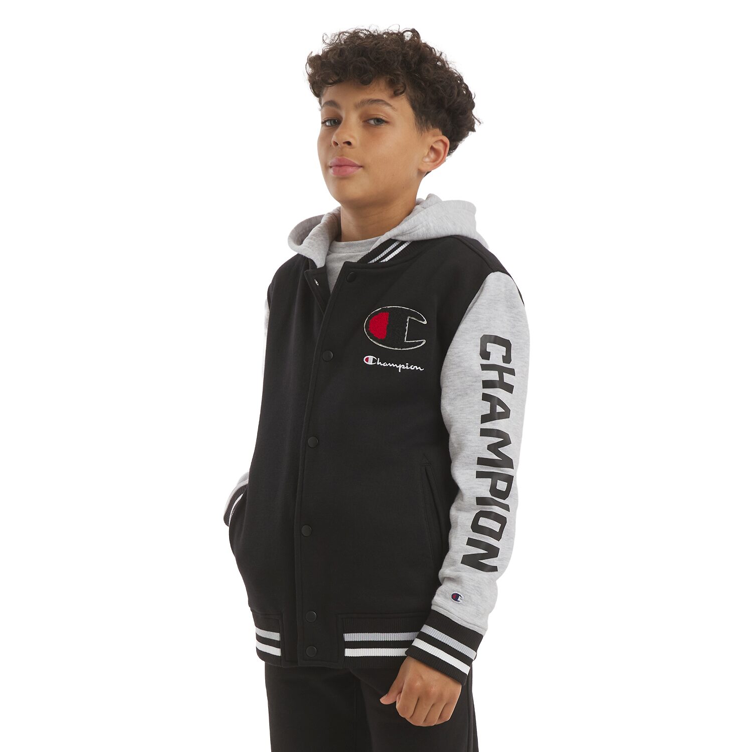 Champion Big Kid Boys Fleece Midweight Varsity Jacket
