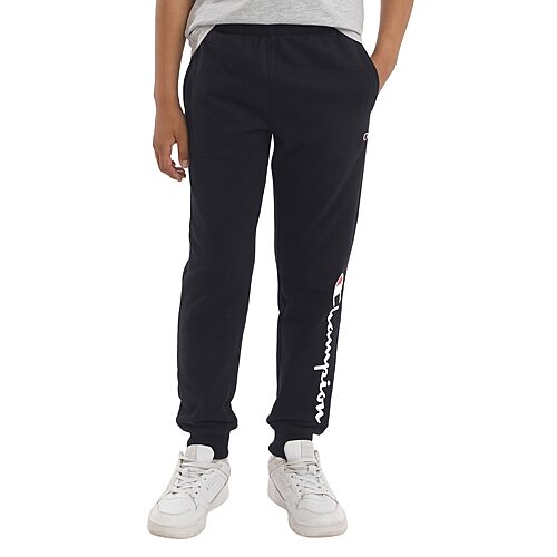 Champion Big Kid Boys Cuffed Classic Fit Fleece Jogger Pant In Black