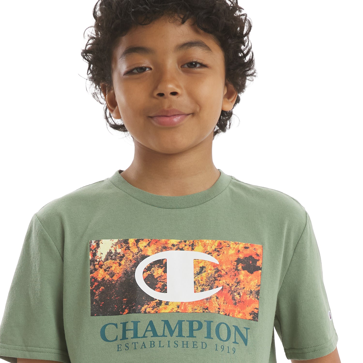 Champion Big Kid Boys Crew Neck Short Sleeve Classic Fit Graphic T-Shirt