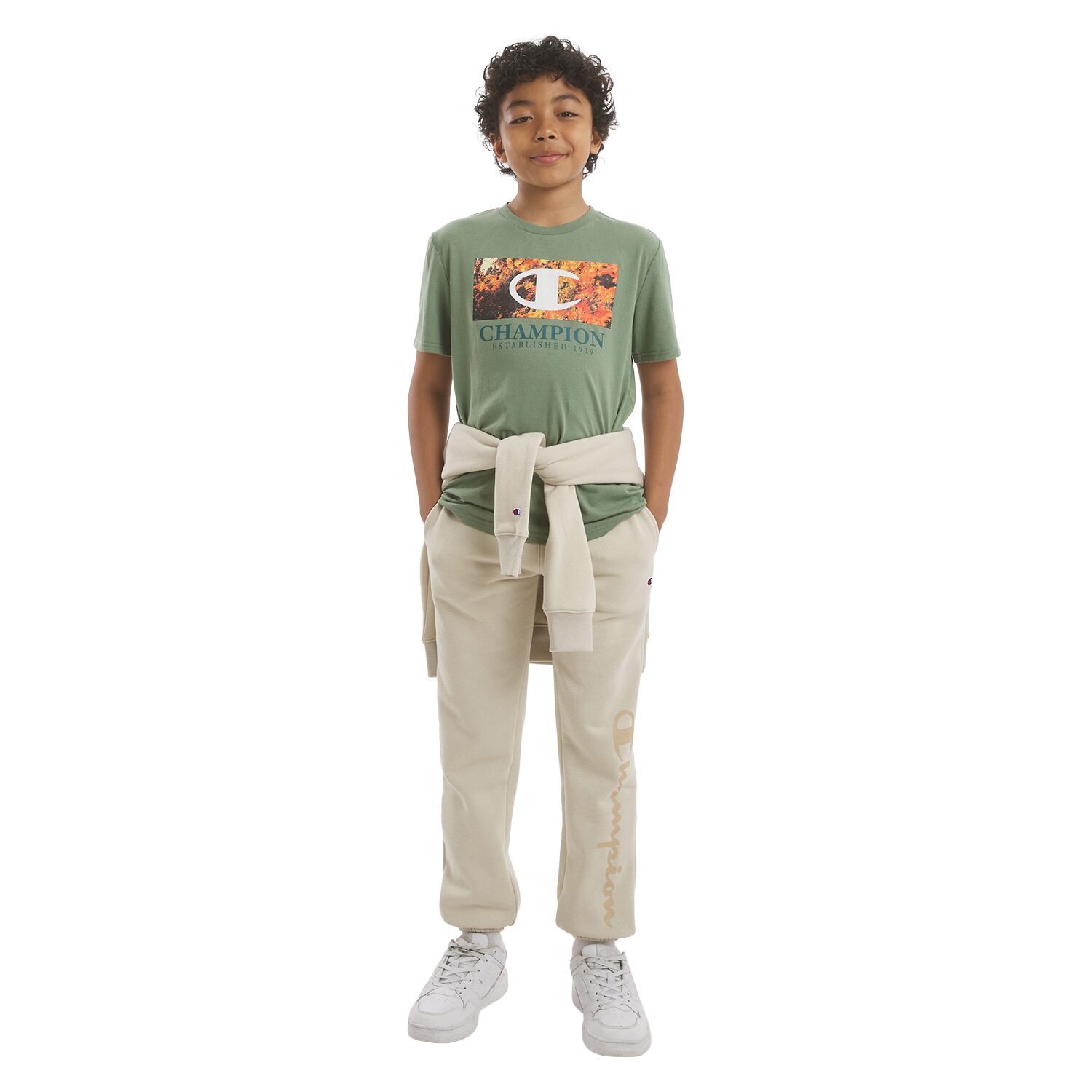 Champion Big Kid Boys Crew Neck Short Sleeve Classic Fit Graphic T-Shirt