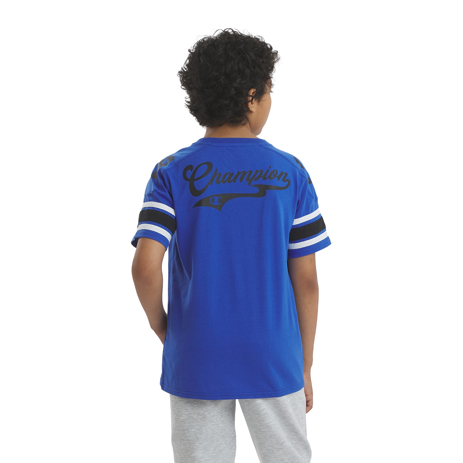 Champion Big Kid Boys Crew Neck Short Sleeve Classic Fit Graphic T-Shirt