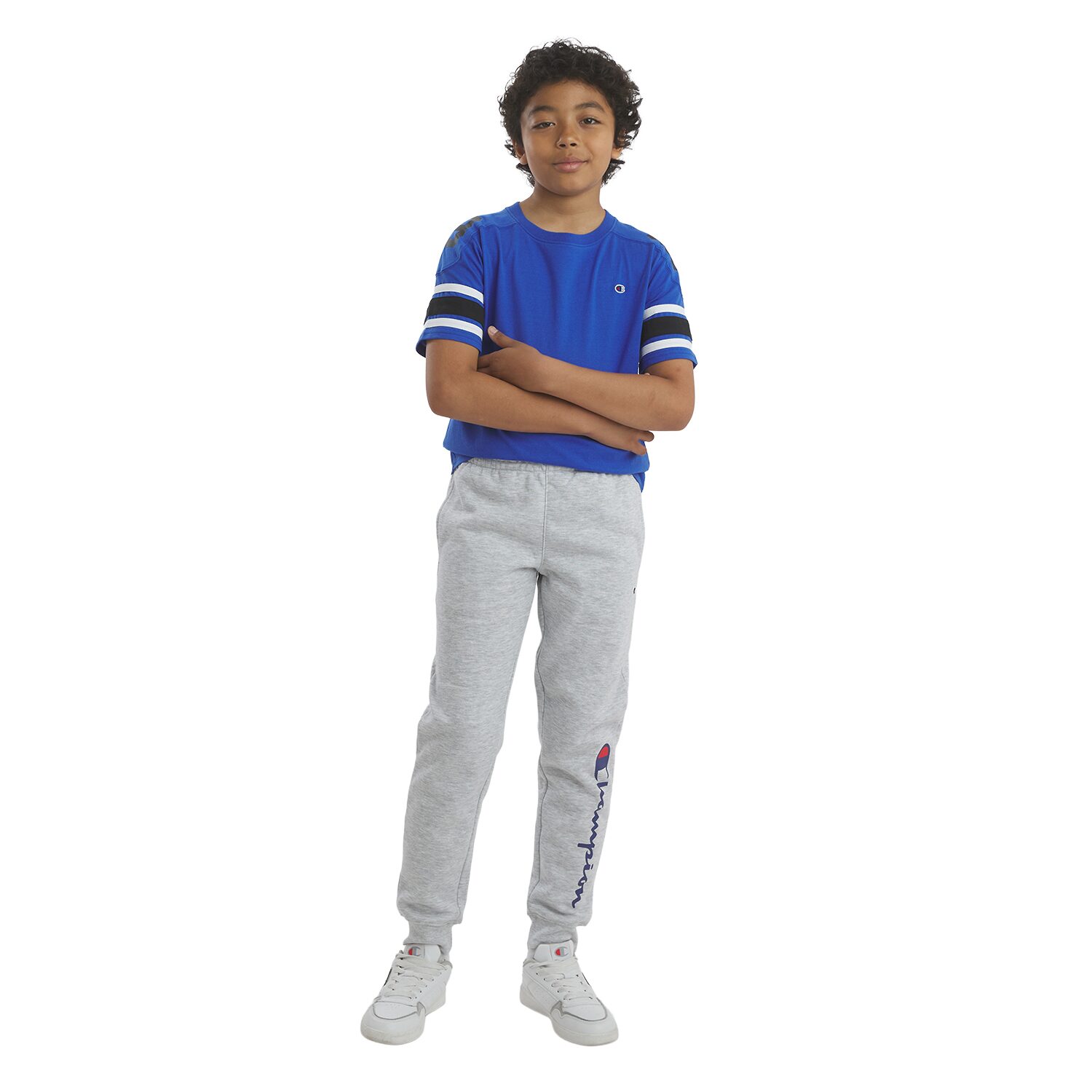 Champion Big Kid Boys Crew Neck Short Sleeve Classic Fit Graphic T-Shirt
