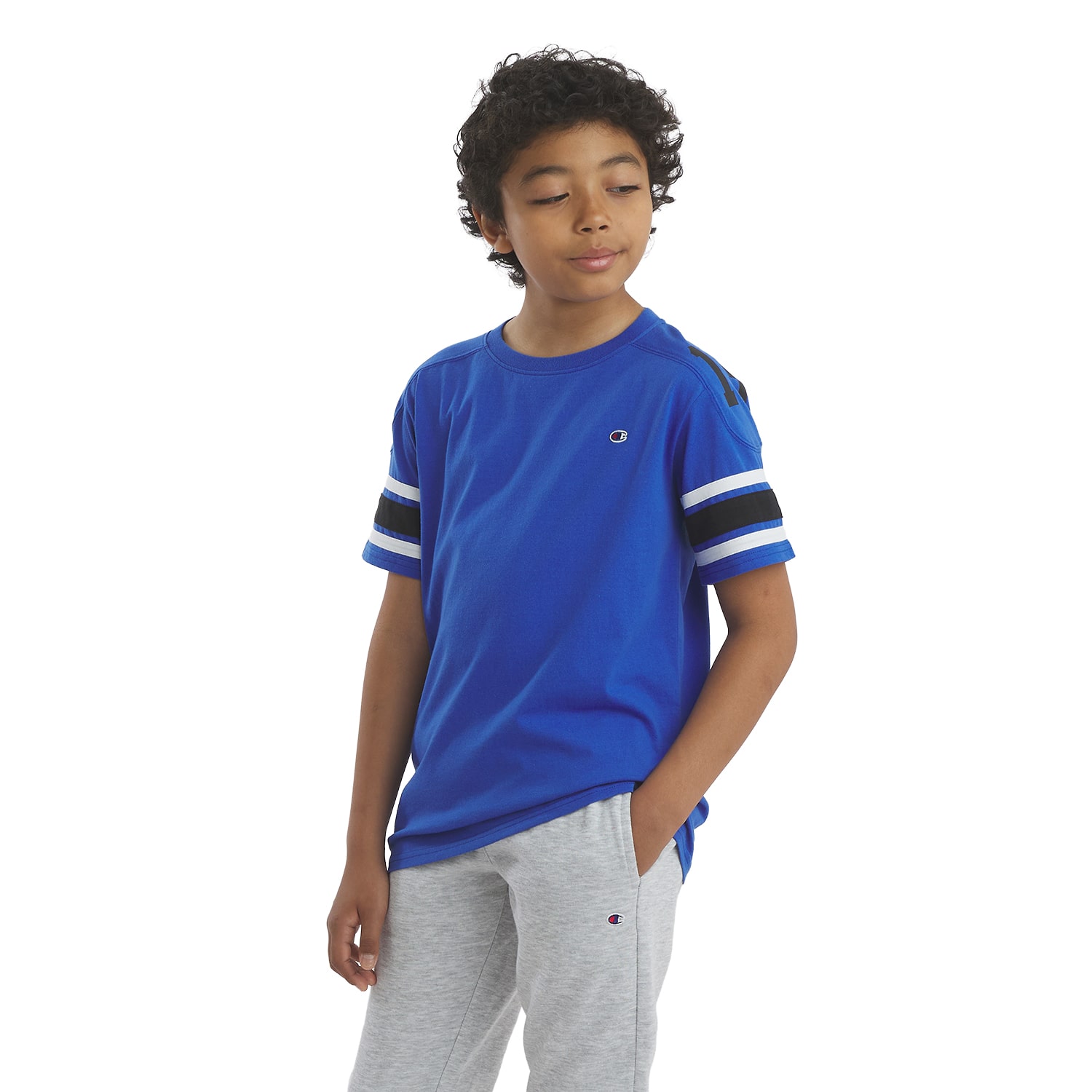 Champion Big Kid Boys Crew Neck Short Sleeve Classic Fit Graphic T-Shirt