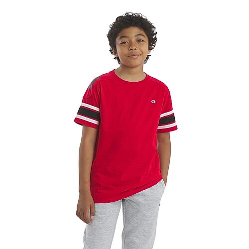 Champion Big Kid Boys Crew Neck Short Sleeve Classic Fit Graphic T-shirt In Red
