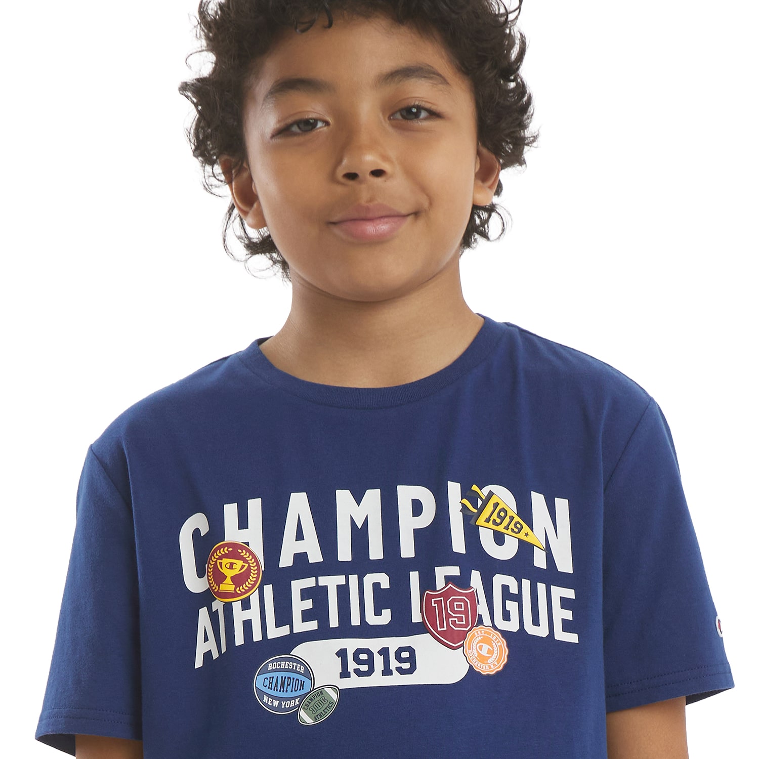 Champion Big Kid Boys Crew Neck Short Sleeve Classic Fit Graphic T-Shirt