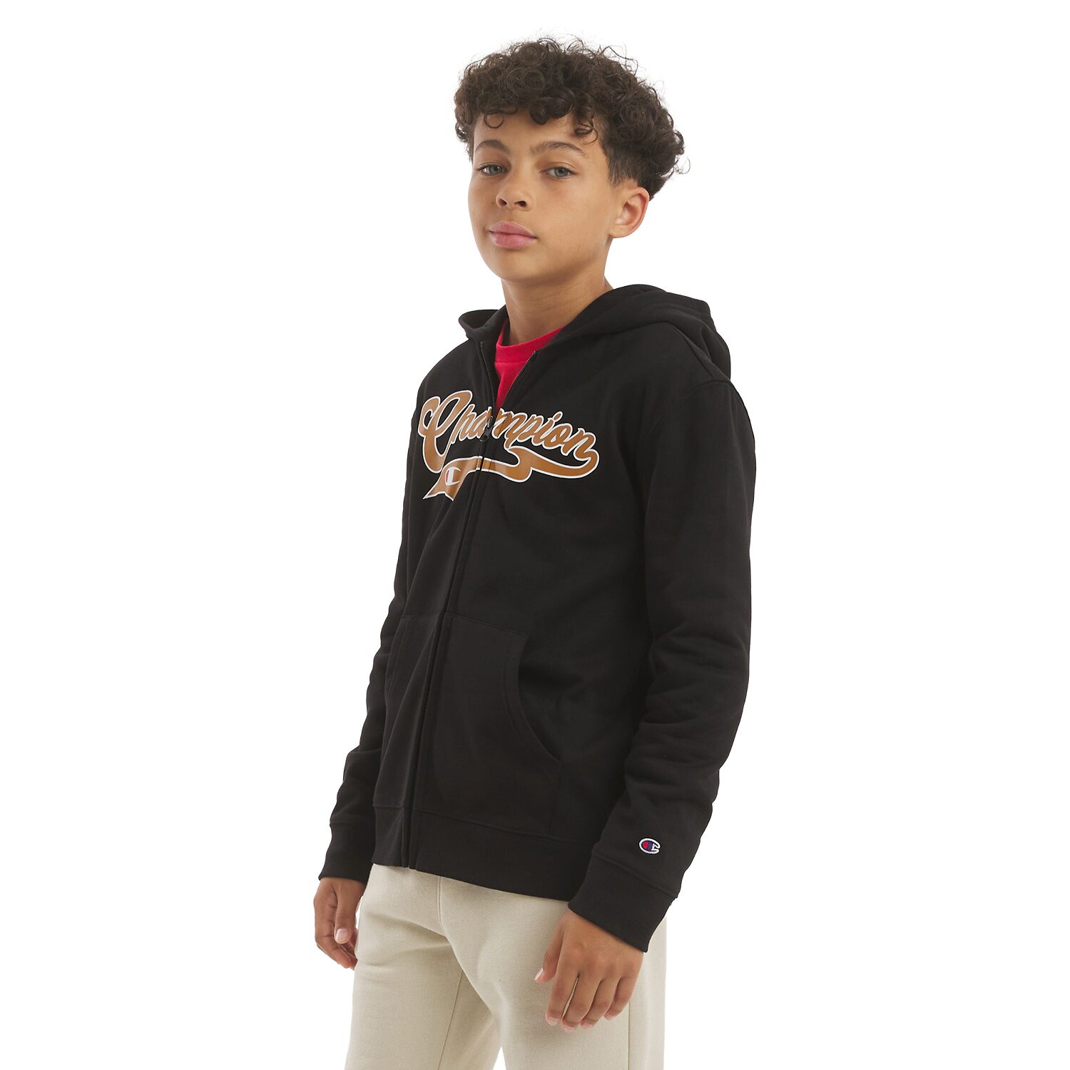 Champion Big Kid Boys Long Sleeve Fleece Zipper Active Hoodie