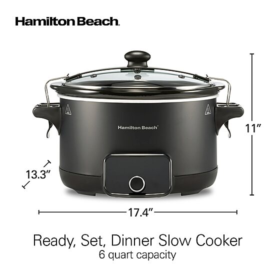 Hamilton Beach Ready, Set, Dinner 6 Qt Slow Cooker