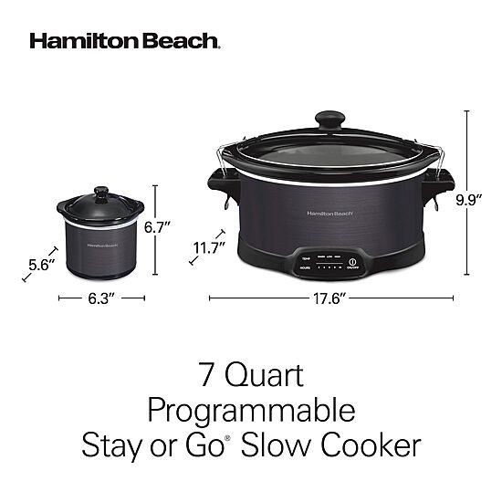 Hamilton Beach Stay Or Go 7 Qt Programmable Slow Cooker