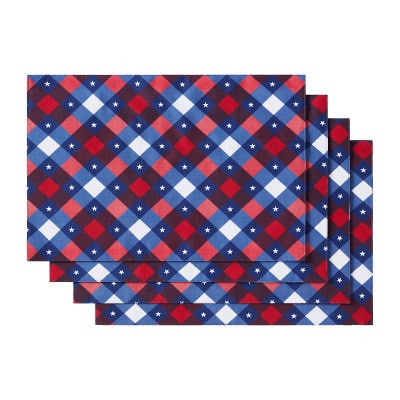 Town And Country Patriotic Plaid 4 Pack Placemat