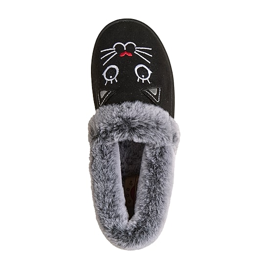 Skechers Bobs Cozy Kiss Cozy Cat Womens Memory Foam Faux Fur Trim Slip-On Slippers