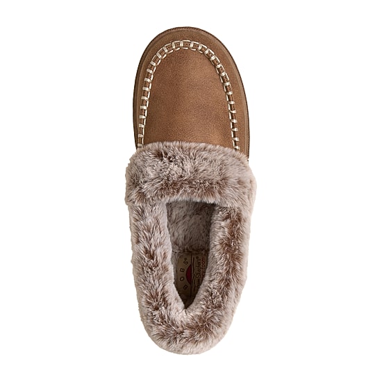 Skechers Bobs Cozy Kiss Snug Stitch Womens Memory Foam Faux Fur Trim Slip-On Slippers