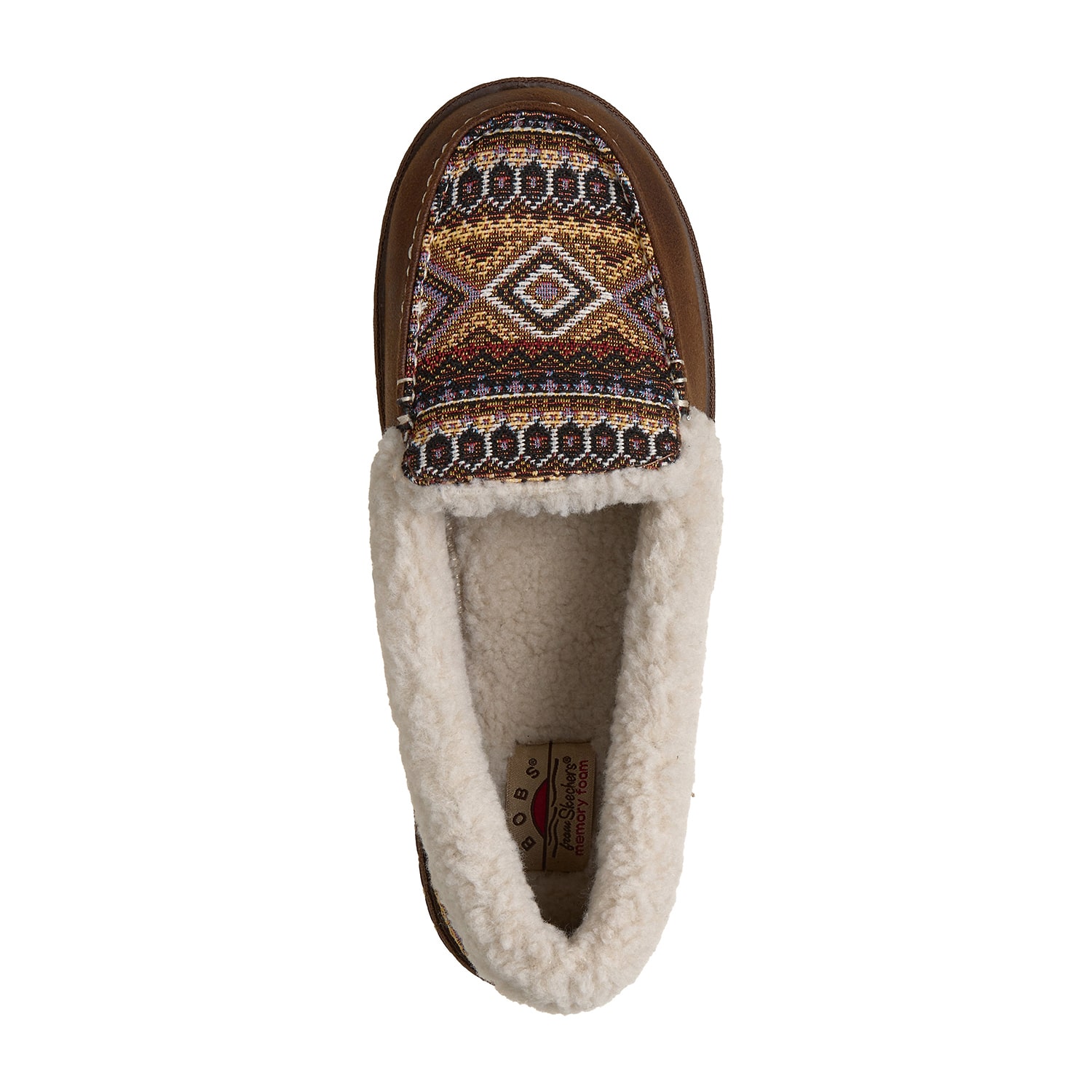 Skechers Bobs Cozy Kiss Boho Bliss Womens Memory Foam Faux Fur Trim Slip-On Slippers