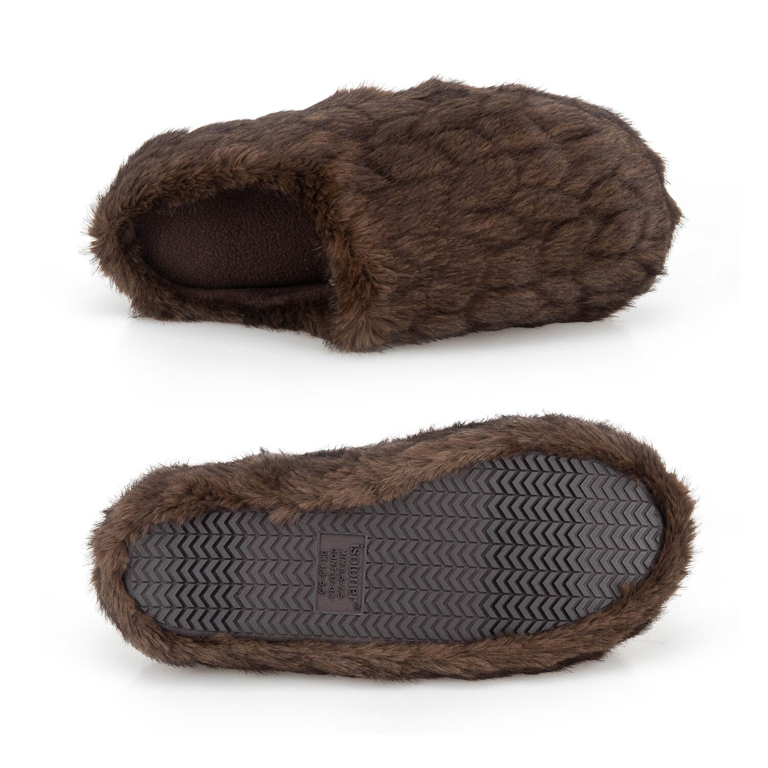 Isotoner Textured Fur Womens Clog Slippers
