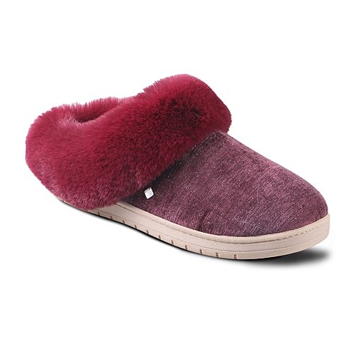 Isotoner Lurex Womens Clog Slippers In Red
