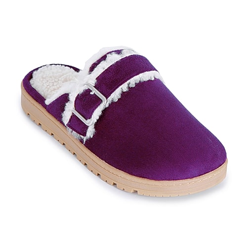 Isotoner Buckle Scuff Womens Slip-on Slippers In Red