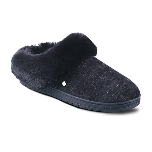 Isotoner Lurex Womens Clog Slippers In Black