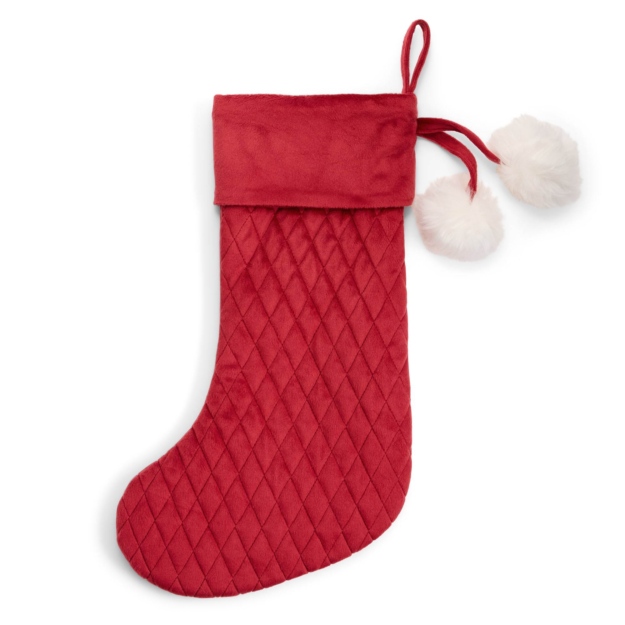 North Pole Trading Co. Quilted Velvet Monogram Stocking E Christmas Stocking