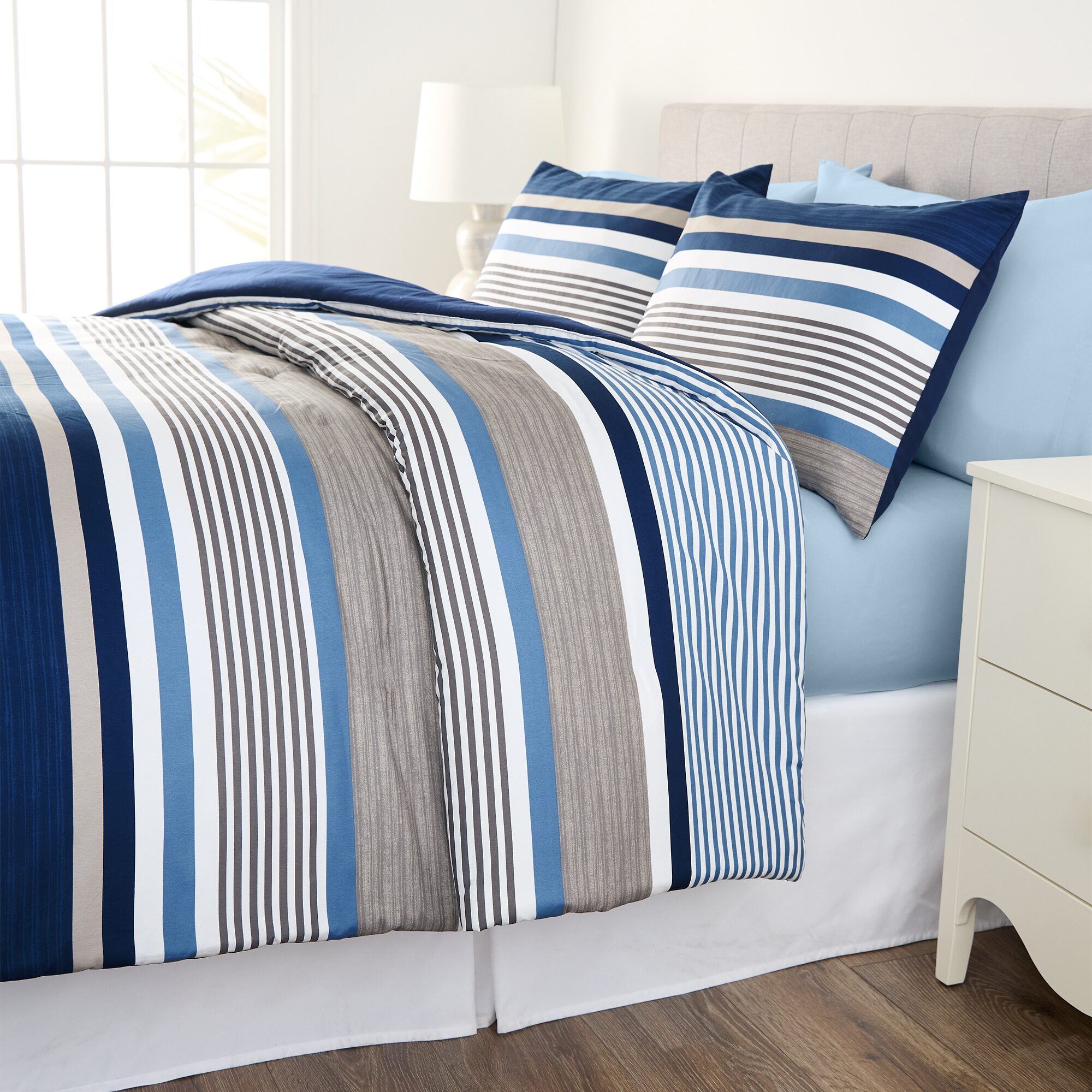 Home Expressions Morgan Stripe Complete Bedding Set with Sheets