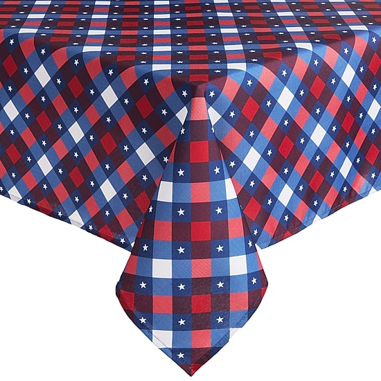 Town And Country Patriotic Plaid Tablecloth
