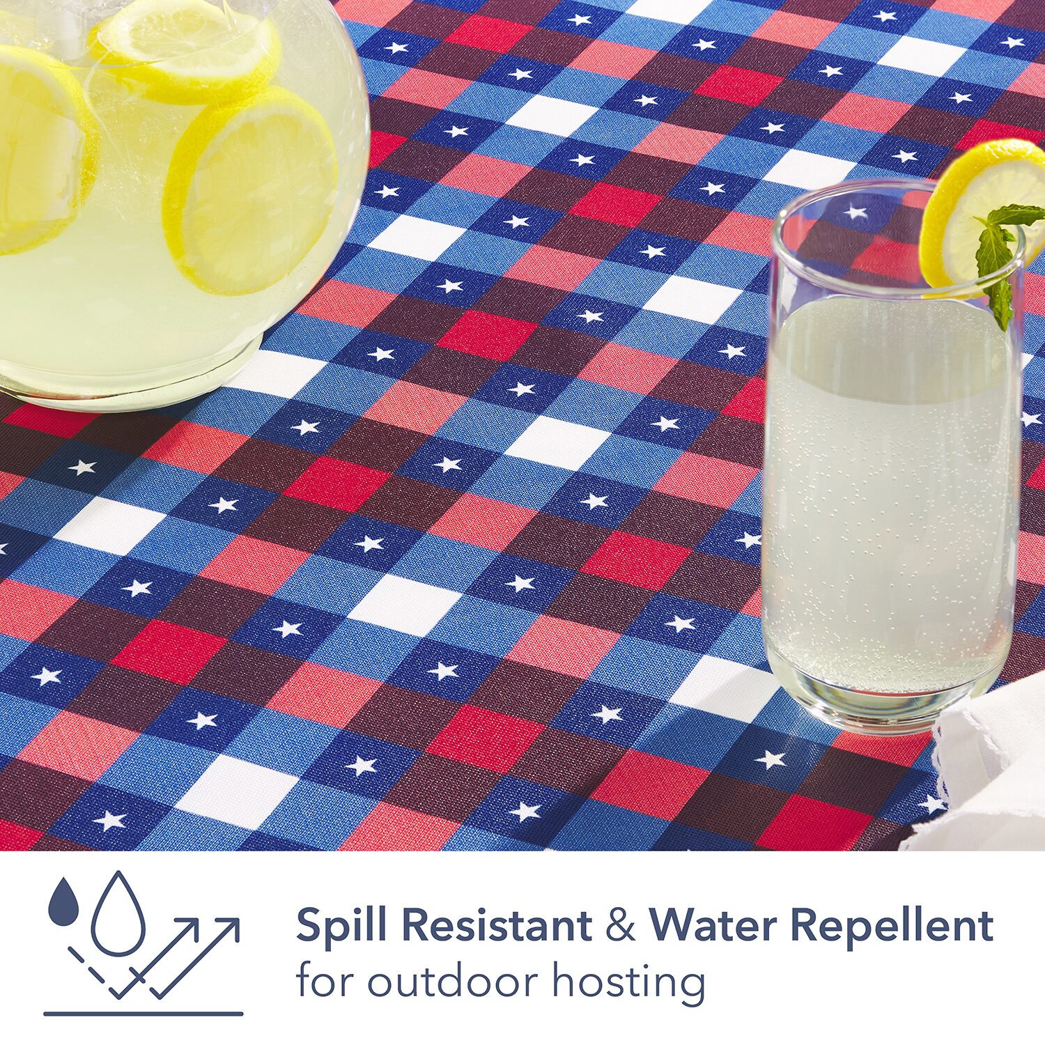 Town And Country Patriotic Plaid Tablecloth