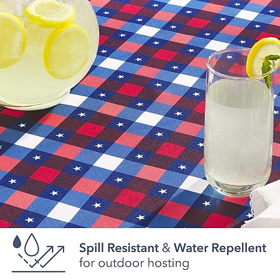 Town And Country Patriotic Plaid Tablecloth