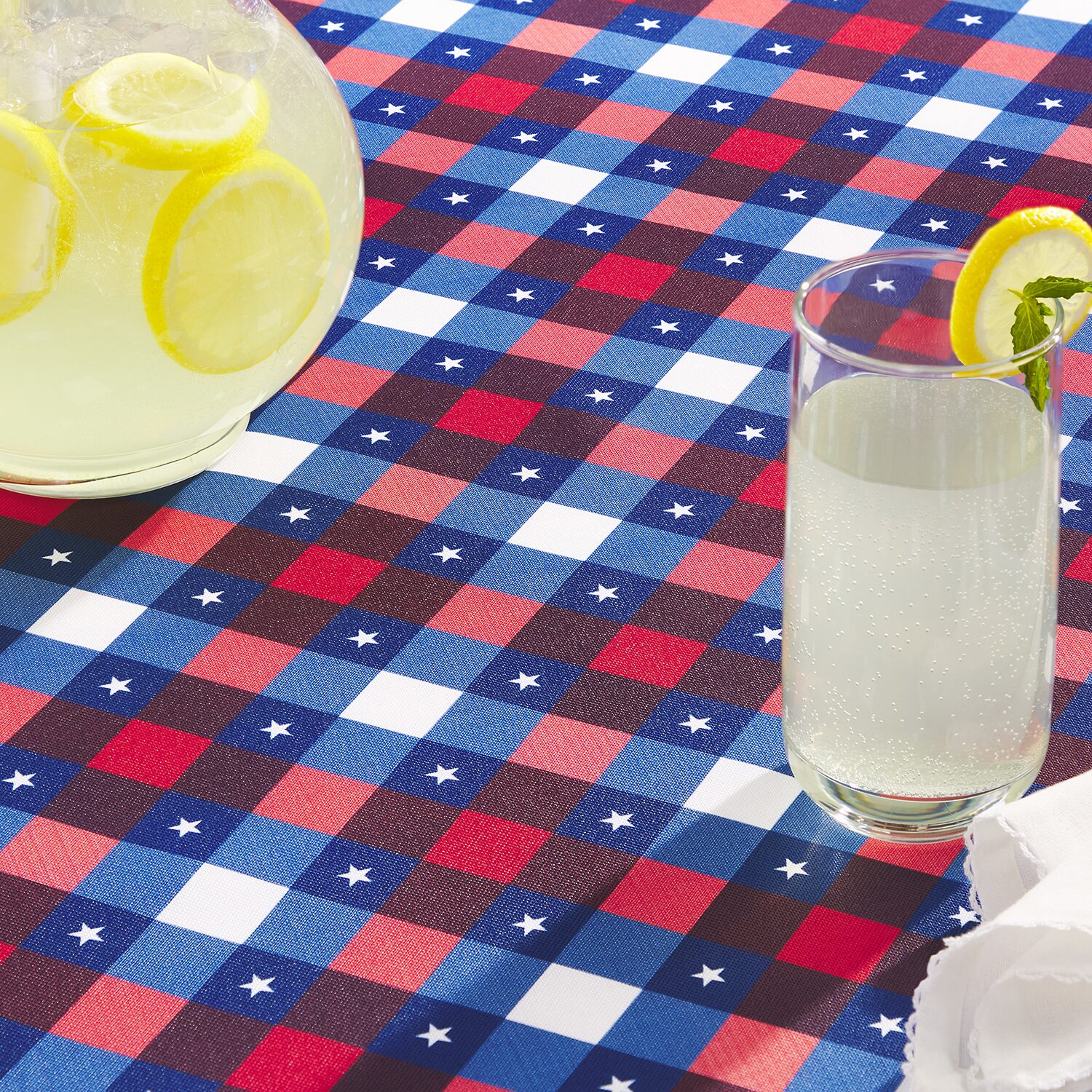 Town And Country Patriotic Plaid Tablecloth