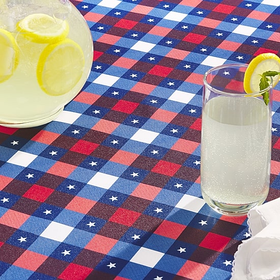 Town And Country Patriotic Plaid Tablecloth