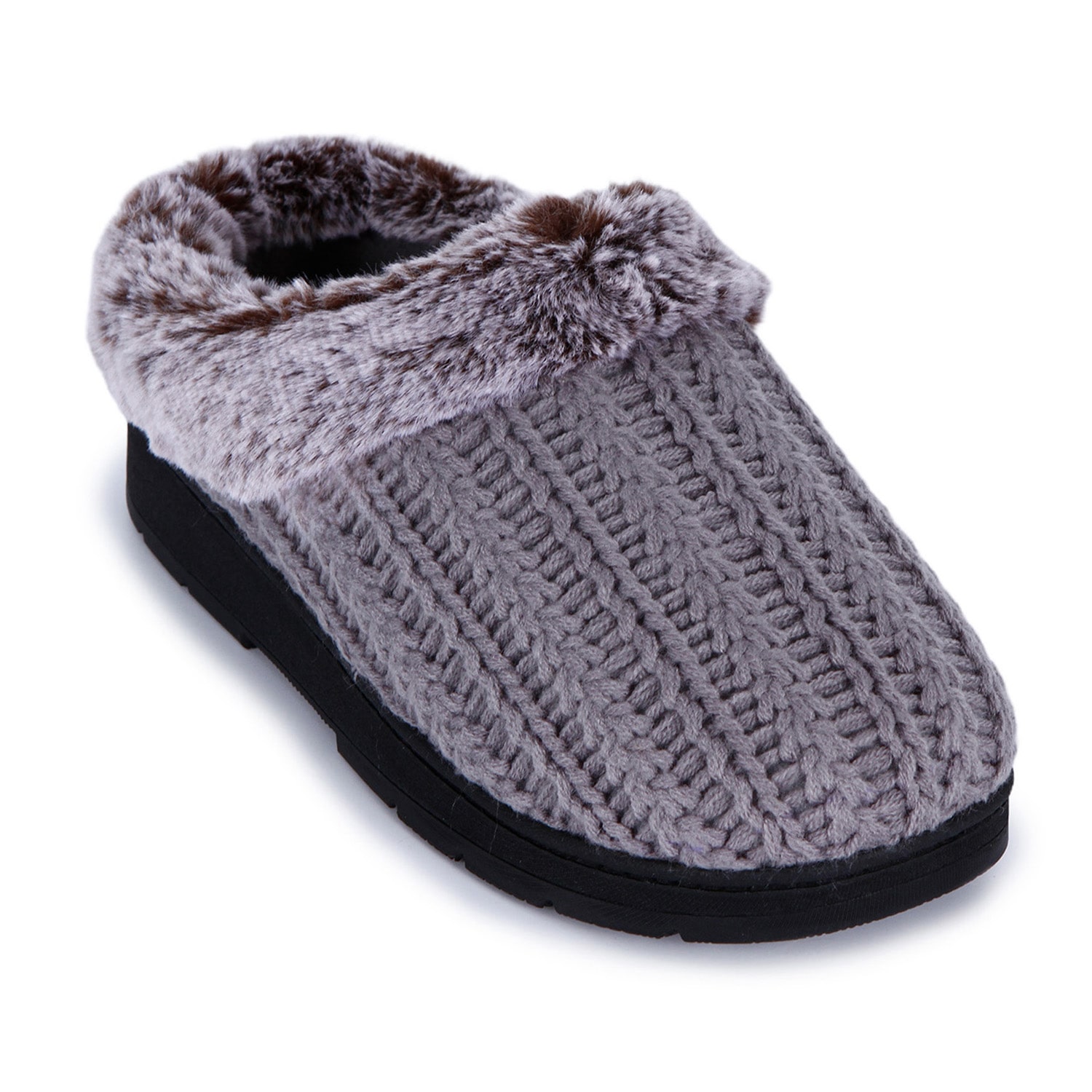 Isotoner Cable Knit Womens Clog Slippers