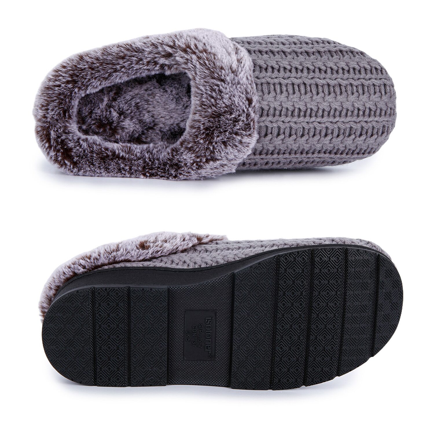 Isotoner Cable Knit Womens Clog Slippers