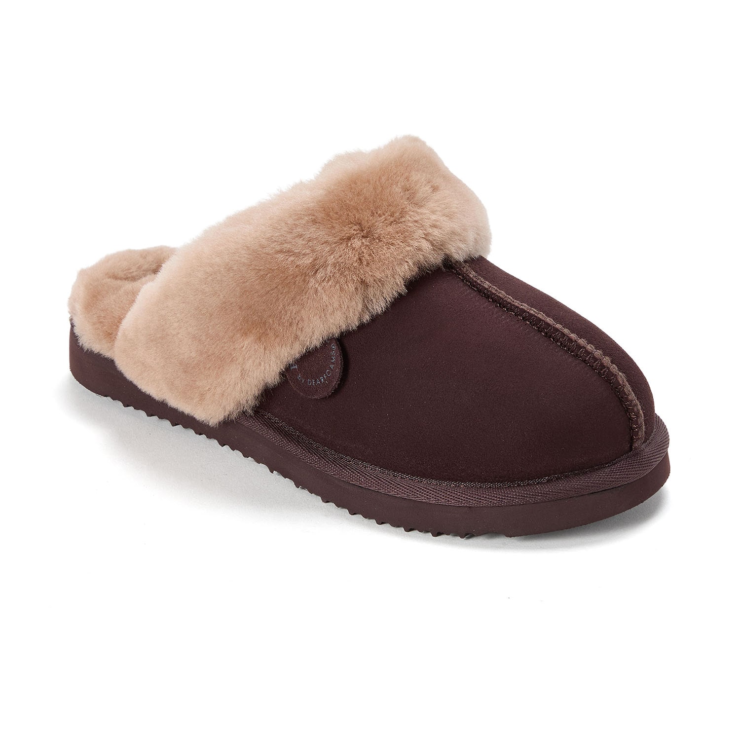 Dearfoams Sydney Genuine Shearling Scuff Womens Slip-On Slippers