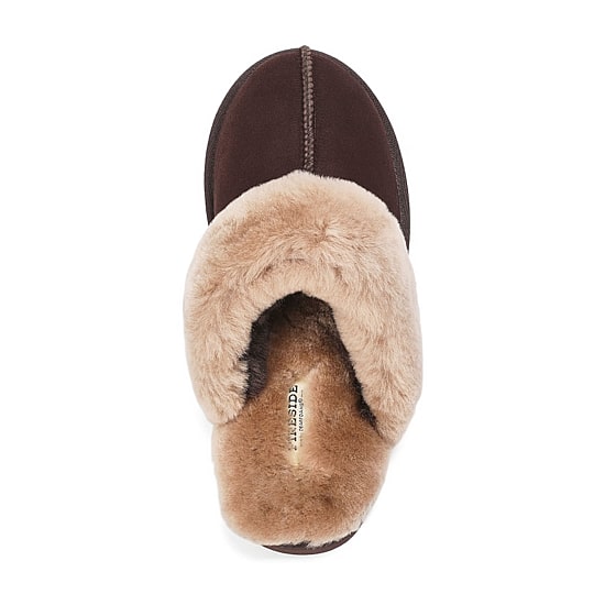 Dearfoams Sydney Genuine Shearling Scuff Womens Slip-On Slippers