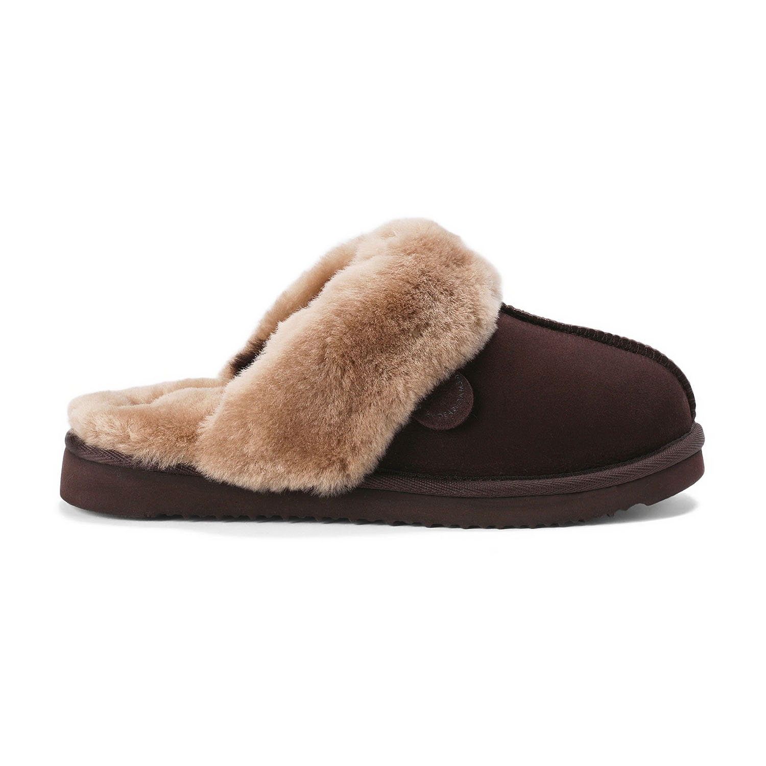 Dearfoams Sydney Genuine Shearling Scuff Womens Slip-On Slippers