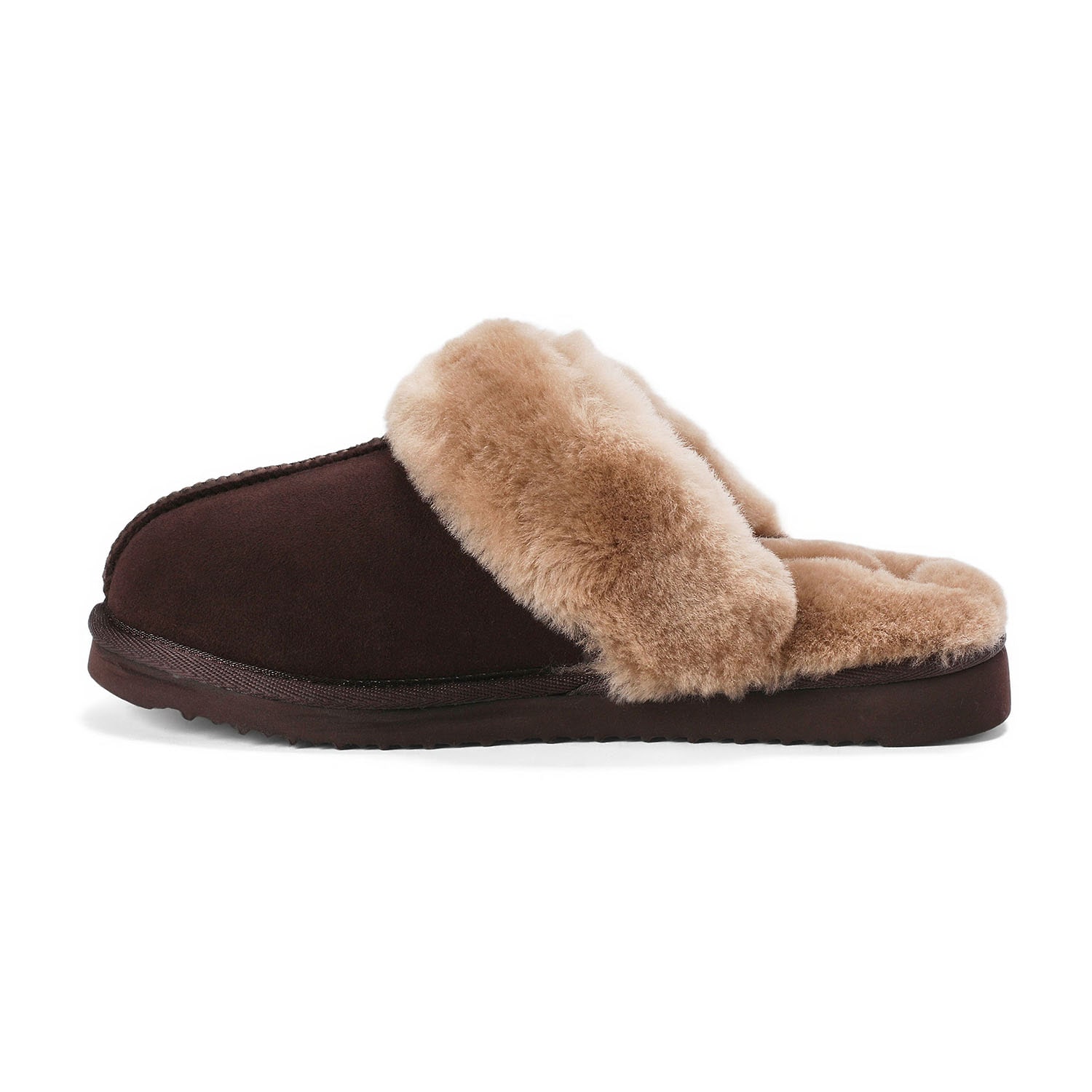 Dearfoams Sydney Genuine Shearling Scuff Womens Slip-On Slippers