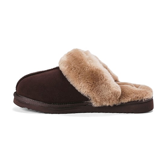 Dearfoams Sydney Genuine Shearling Scuff Womens Slip-On Slippers