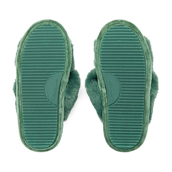 Dearfoams Mama Fur Womens Slip-On Slippers